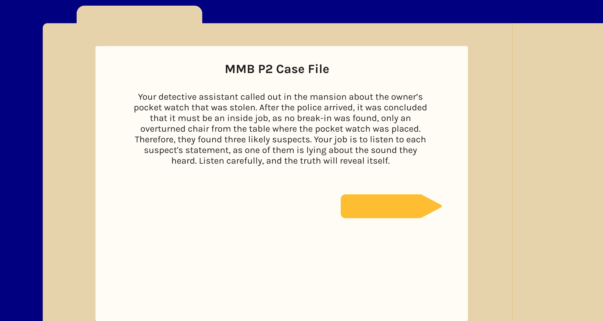 Here is the starting page of my mini-game project.