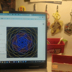 I was trying to make a kaleidoscope random generator by hitting and rotating a metal chopstick. The problem was I couldn't do the motion too well since I was recording with my other hand.
